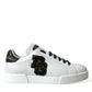Dolce & Gabbana White Black Patch Portofino Sneakers Shoes