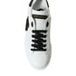 Dolce & Gabbana White Black Patch Portofino Sneakers Shoes