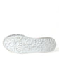 Dolce & Gabbana White Red Leather Low Top Sneakers Shoes