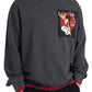 Dolce & Gabbana Gray Cotton Crew Neck Men Pullover Sweater