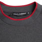 Dolce & Gabbana Gray Cotton Crew Neck Men Pullover Sweater