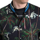 Dolce & Gabbana Black Palm Tree Cotton Full Zip Sweatshirt