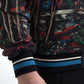 Dolce & Gabbana Black Palm Tree Cotton Full Zip Sweatshirt