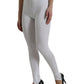Dolce & Gabbana White Nylon Stretch Slim Leggings Pants