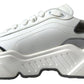 Dolce & Gabbana White Silver Leather Daymaster Womens