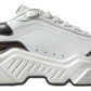 Dolce & Gabbana White Silver Leather Daymaster Womens