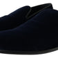 Dolce & Gabbana Blue Velvet Loafers Formal Shoes