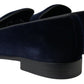 Dolce & Gabbana Blue Velvet Loafers Formal Shoes