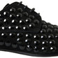 Dolce & Gabbana Black Suede Leather Crystal Shoes