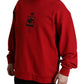 Dolce & Gabbana Red Logo Print Crew Neck Pullover Sweater