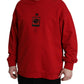 Dolce & Gabbana Red Logo Print Crew Neck Pullover Sweater