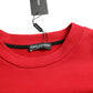 Dolce & Gabbana Red Logo Print Crew Neck Pullover Sweater