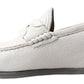 Dolce & Gabbana Light Gray Leather Loafer Slip On Mocassin Shoes