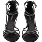 Dolce & Gabbana Rhinestone Stiletto Sandal Satin Shoes