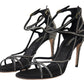 Dolce & Gabbana Rhinestone Stiletto Sandal Satin Shoes