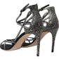 Dolce & Gabbana Rhinestone Stiletto Sandal Satin Shoes