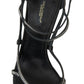 Dolce & Gabbana Rhinestone Stiletto Sandal Satin Shoes