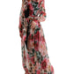 Dolce & Gabbana Multicolor Camelia Print Silk Chiffon Coat