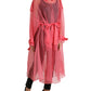 Dolce & Gabbana Pink Silk See Through Belted Long Coat Jacket