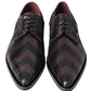 Dolce & Gabbana Black Bordeaux Sequin Chevron Men Derby Shoes