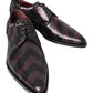 Dolce & Gabbana Black Bordeaux Sequin Chevron Men Derby Shoes