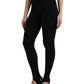 Dolce & Gabbana Black Nylon Stretch Slim Leggings Pants