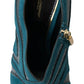 Dolce & Gabbana Blue Teal Snakeskin Peep Toe Ankle Booties Shoes
