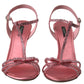 Dolce & Gabbana Pink Crystal Ankle Strap Shoes Sandals