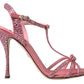 Dolce & Gabbana Pink Crystal Ankle Strap Shoes Sandals