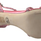 Dolce & Gabbana Pink Crystal Ankle Strap Shoes Sandals