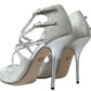Dolce & Gabbana Silver Shimmers Sandals Heel Pumps Shoes