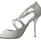 Dolce & Gabbana Silver Shimmers Sandals Heel Pumps Shoes