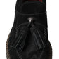 Dolce & Gabbana Black Suede Leather Casual Espadrille Shoes