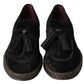 Dolce & Gabbana Black Suede Leather Casual Espadrille Shoes