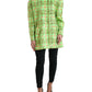 Dolce & Gabbana Green Nylon Sequinned Checkered Coat Jacket
