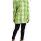 Dolce & Gabbana Green Nylon Sequinned Checkered Coat Jacket