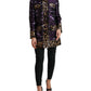 Dolce & Gabbana Purple Lamé Jacquard Tiger Print Coat Jacket