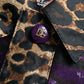 Dolce & Gabbana Purple Lamé Jacquard Tiger Print Coat Jacket