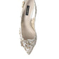 Dolce & Gabbana White Taormina Lace Crystal Slingback Shoes