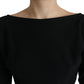 Dolce & Gabbana Black Viscose Cut Out A-line Long Sleeves Mini Dress