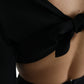 Dolce & Gabbana Black Viscose Cut Out A-line Long Sleeves Mini Dress