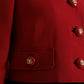 Dolce & Gabbana Red Wool Cropped Short Button Coat Jacket