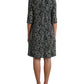 Dolce & Gabbana Black Chevron Polyester Shift Mini Dress