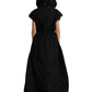 Dolce & Gabbana Black Nylon Short Sleeves Peplum Coat Jacket