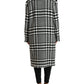Dolce & Gabbana Black White Houndstooth Trench Coat Jacket