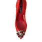 Dolce & Gabbana Red Taormina Lace Crystal Heels Pumps Shoes
