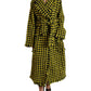 Dolce & Gabbana Yellow Houndstooth Long Sleeve Coat Jacket