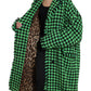 Dolce & Gabbana Green Houndstooth Full Sleeve Long Coat Jacket