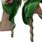 Dolce & Gabbana Green Flower Satin Heels Sandals Shoes