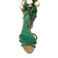 Dolce & Gabbana Green Flower Satin Heels Sandals Shoes